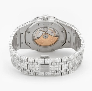 Reloj Unisex de Lujo con Diamantes, Caja Redonda de Acero Inoxidable, Movimiento Mecánico, Cristal de Zafiro, Esfera de 42 mm, Resistente al Agua, Fecha Automática - Product Image 3