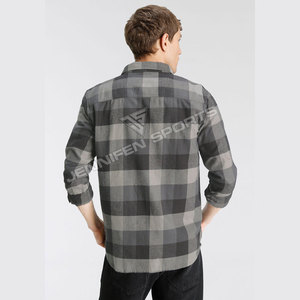 เสื้อเชิ้ตแขนยาวผู้ชายแบบขายส่ง ออกแบบเองได้ ลายสก็อตผ้าแฟลนเนล 100% ผ้าฝ้าย สำหรับผู้ชาย - Product Image 6
