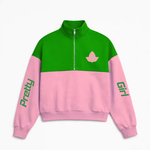 Alfa |   Kapa |   Sudadera con Cierre de Cremallera Alpha Sorority para Mujer, de Algodón y Felpa, Cuello Alto, Bordada - Product Image 4