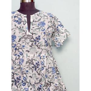 ชุดเดรสทรงเอไลน์สั้นพิมพ์ลายดอกไม้ดิจิทัล ผ้าฝ้ายธรรมชาติ 100% เอวธรรมชาติ เป็นมิตรกับสิ่งแวดล้อม เหมาะสำหรับการเดินทางอย่างเป็นทางการ สวมใส่สบายสำหรับผู้หญิง - Product Image 2