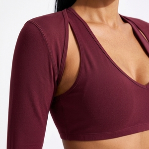 Conjunto de Yoga de 3 Piezas para Mujer, Alta Elasticidad, Cuello Redondo, Espalda Descubierta, Cierre con Cordón, Secado Rápido, Spandex/Nailon, Corte Ajustado, Logotipo Personalizado en la Parte Delantera - Product Image 5