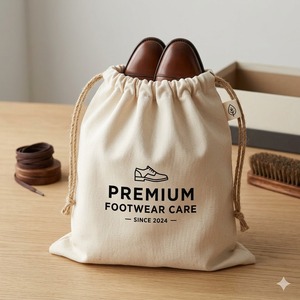 Sac de rangement pour chaussures en tissu de coton personnalisé avec cordon de serrage et logo, réutilisable, 4 pouces, toutes saisons, pour les voyages et l'organisation quotidienne - Product Image 1