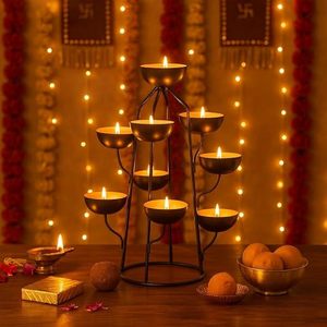Candélabre avec 9 supports de bougies résistants à la chaleur pour les activités religieuses - Product Image 1