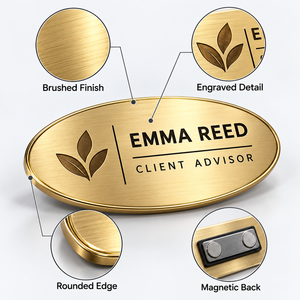 Placa de Identificación Metálica Personalizada con Nombre de Empleado para Uniforme, Logotipo OEM, Proveedor Mayorista - Product Image 3