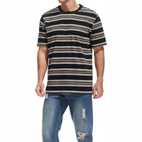 T-shirts décontractés surdimensionnés en tricot pour hommes, personnalisables avec logo, 100 % coton, séchage rapide, respirants, écologiques, antibactériens, grande taille