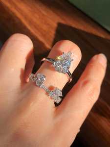 2CT Pear Cut Moissanite Luxury Dual Band Halo <b>Ring</b> Set Original 925 Silver Charm Gift For Partner Party Jewelry For Her - Product Image 3