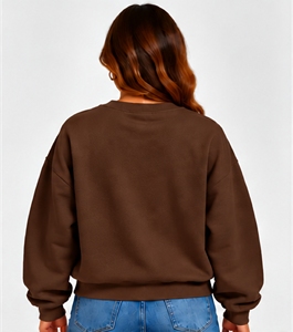 เสื้อสเวตเชิ้ตคอกลมทรงโอเวอร์ไซส์สำหรับผู้หญิง ยี่ห้อ Index Apparel สีน้ำตาล ผลิตจากผ้าฝ้ายผสม แขนยาว เหมาะสำหรับใส่ในช่วงฤดูใบไม้ร่วง - Product Image 2