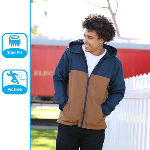 Veste coupe-vent safari à capuche pour homme de qualité supérieure, impression personnalisée du logo, imperméable, coupe-vent, séchage rapide, respirante - Product Image 4