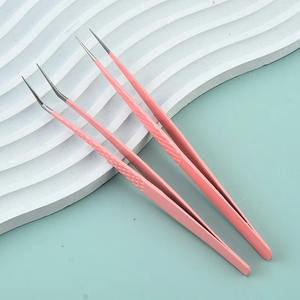 Pinzas para Extensión de Pestañas, 1/2/4/6 Piezas, Color Rosa, Acero Inoxidable, Alta Precisión, para Volumen, Herramientas de Maquillaje - Product Image 3