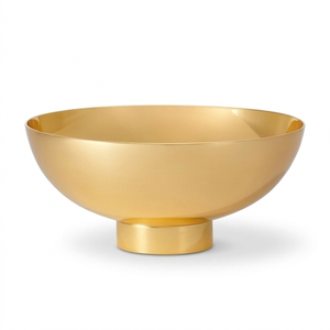 Luxury Brass Serving <b>Bowl</b> Elegant Polished <b>Gold</b> Metal Decorative Dish for Fruit Salad and Modern Home Table Centerpiece <b>Decor</b> - Product Image 1