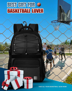 Sac à dos de basket-ball, sac de sport robuste, capacité de rangement extra-large, bretelles réglables confortables pour le basket-ball - Product Image 5