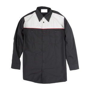 Camisa de Trabajo Unisex de Manga Corta, Azul Marino, Gris, con Detalles Rojos, Transpirable, No Tóxica, con Serigrafía, Uniforme de Poliéster OEM - Product Image 1