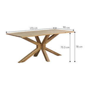 โต๊ะอาหารไม้ทรงสี่เหลี่ยมผืนผ้า รุ่นวันดานา โซลาซ ออเรโอ ทำจากไม้กระถิน - Product Image 4