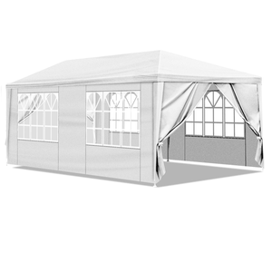 Waterproof White Wedding & Party <b>Tent</b> with 10 X 20 <b>Canopy</b> 6 Removable Sidewalls for Outdoor Patio Garden or Indoor Use - Product Image 2