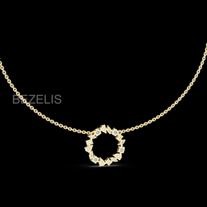 Collar con colgante de diamante cultivado en laboratorio de corte ovalado en oro blanco de 18 quilates hecho a mano, con piedras brillantes sostenibles certificadas. - Product Image 2