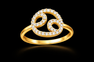 Anillo de Oro Minimalista con Diamantes CZ del Signo de Cáncer, Joyería con Piedra de Nacimiento de Julio, Regalo de Astrología para Ella - Product Image 4