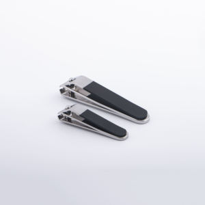 High Gloss Stainless Steel Nail Clippers 2pcs Size Non-slip Black Plastic Handle Sharp Tool for Cutting Nails Size Treatment - Product Image 3
