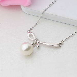 Collar con Colgante de Lazo de Plata S925 para Mujer, Accesorios DIY con Cadena de Clavícula Moderna, Soporte Simple para Perlas, 336 - Product Image 2