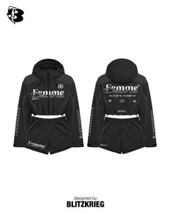 Conjunto de Chaqueta Corta y Pantalones Cortos para Mujer |   Ropa Deportiva con Diseño Personalizado |   Fabricante de Ropa Deportiva de Marca Privada OEM - Product Image 3