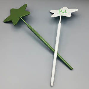 Miroir à cils en forme d'étoile de Rabia Miraal Industries, couleur verte et blanche, avec impression de logo personnalisé - Product Image 3