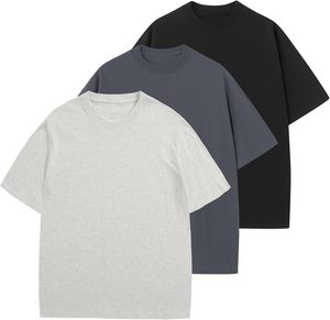 T-shirts décontractés vintage en coton coupe ample à manches courtes pour hommes et femmes, col rond, vente en gros - Product Image 1