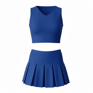Ensemble de vêtements de cheerleading imprimés modernes fabriqués en usine, avec options de manches, coupe confortable, tissu flexible personnalisé pour mouvements actifs - Product Image 2