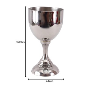 Classic Stainless Steel <b>Goblet</b> 200 Ml Round Shape Durable Wine <b>Glass</b> For Wedding Occasion Machine Made - Product Image 4