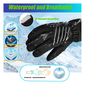 Gants d'hiver personnalisés, compatibles écran tactile, chauds pour le froid, pour le snowboard et le ski, en tissu imperméable, simili cuir, impression silicone - Product Image 5