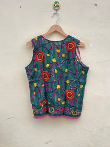 Gilet matelassé indien fait main 100 % coton, écologique, respirant, séchage rapide, anti-plis, pour automne-hiver - Product Image 5