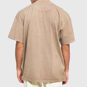 T-shirt Homme Uni à Manches Courtes, Coupe Droite, en Tissu Mélange de Coton Respirant et à Séchage Rapide, avec Fermeture Éclair Frontale - Product Image 5