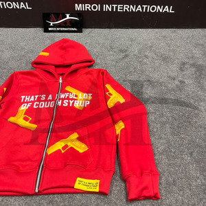 เสื้อฮู้ดดี้สตรีทแวร์ผู้ชายคุณภาพสูง ผ้าฝ้าย 100% เนื้อหนา พิมพ์ลาย "THAT'S a AWFUL LOT of COUGH SYRUP" - Product Image 4