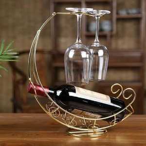 Elegante Botellero de Diseño Moderno Plateado con 2 Soportes Colgantes para Copas, Resistente al Óxido, Impermeable, Capacidad de 1 Litro - Product Image 1
