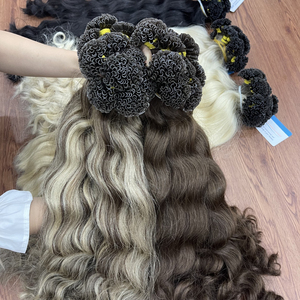 Extensiones de cabello humano Remy con punta en U, textura ondulada, cabello vietnamita, Color Natural, queratina, cabello adherido al por mayor - Product Image 5