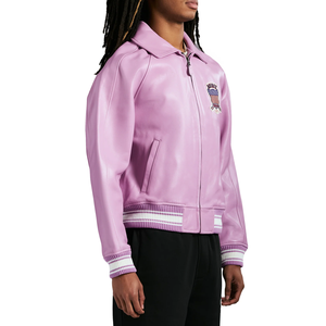 Blouson Avirex unisexe en cuir de vache véritable, style classique personnalisable, coupe-vent respirant pour l'hiver, streetwear, logo sur le devant - Product Image 5