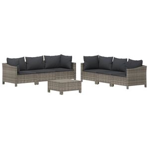 Ensemble de salon de jardin modulaire en rotin PE gris, mobilier de jardin moderne modulaire pour l'extérieur - Product Image 3