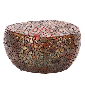 Table basse en fer fait à la main avec finition en cuivre Antique, décoration, vente chaude, Table basse en métal, meubles de salon - Product Image 1