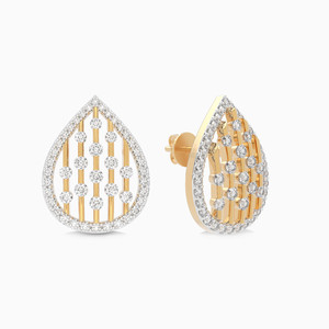 Boucles d'oreilles de luxe en diamant, forme goutte d'eau, taille brillant rond, bijoux pour femme à porter au quotidien - Product Image 1