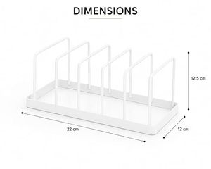 Support de rangement minimaliste pour assiettes, type sur pied, à un seul niveau, design rectangulaire blanc, pour vaisselle de cuisine - Product Image 3