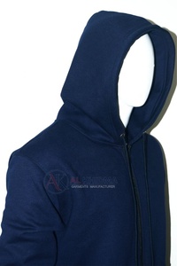 Navy 100% Organic Cotton Hooded Sweatsuit Two Piece <b>Set</b> Premium Fleece Regular Fit Jogging Pants Pullover Top Custom Embroidery - Product Image 4