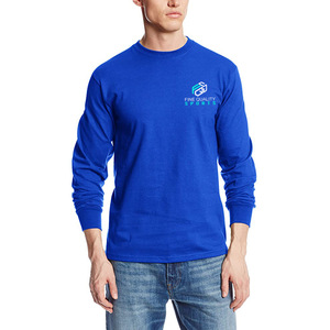 Camiseta de Manga Larga Lisa para Hombre, Diseño Sencillo, Venta al por Mayor, Ropa Masculina de Alta Calidad, Cuello Redondo, Diferentes Tallas - Product Image 3