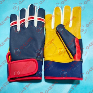 Qaswa Sports Professional High Performance Bright Crimson Athletic Batting <b>Gloves</b> Velcro Closure Textured Palms Breathable Mesh - Product Image 4