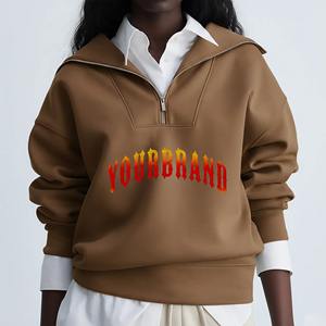 Sudadera de Invierno Extra Grande para Mujer, de Alta Calidad, Forrada de Poliéster/Algodón, Transpirable, con Logotipo Personalizado en la Parte Delantera, OEM - Product Image 1