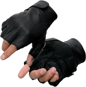 Gants de moto en cuir de vachette noir pour homme Samroz Sports - Product Image 1