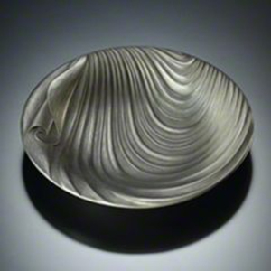 Bol de service de luxe en métal de qualité supérieure, forme ronde, texture fantaisie unique, argent poli, pour la maison, l'hôtel, centre de table - Product Image 1