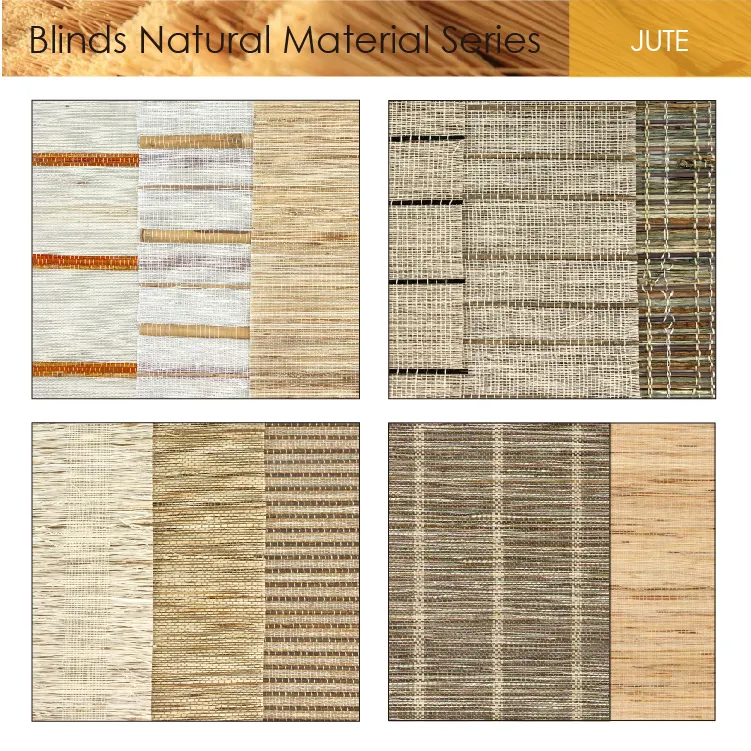 Gramíneas Linho Fio Juta Material Natural Tecido Shades Roller Blind