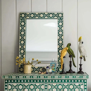 FAIZA <b>CRAFT</b> FC-1149 Modern Silver Bone Inlay Handmade Customizable Size Color Polished Edge Framed Wall <b>Mirror</b> Uttar Pradesh All - Product Image 6