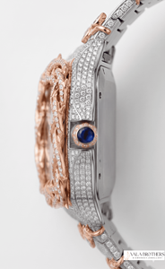 Reloj Cartier de Diamantes de Imitación, Cristal de Zafiro, Caja Cuadrada de 30 mm, Cuarzo Analógico, Acero Inoxidable, Cierre Desplegable, Unisex, de Lujo - Product Image 6
