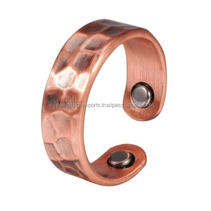 Bijoux en cuivre pur de qualité supérieure, ajustement confortable • Bague unisexe à texture texturée antique - Product Image 4