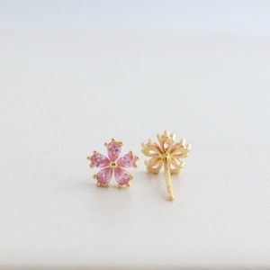 Pear Shape Pink CZ Diamond Stud <b>Earrings</b> 14K Solid Gold Dainty Minimalist Wedding Anniversary Party Gift for Women - Product Image 5