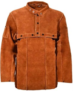 Veste de travail en cuir, protectrice et imperméable pour la conduite et le soudage - Product Image 2